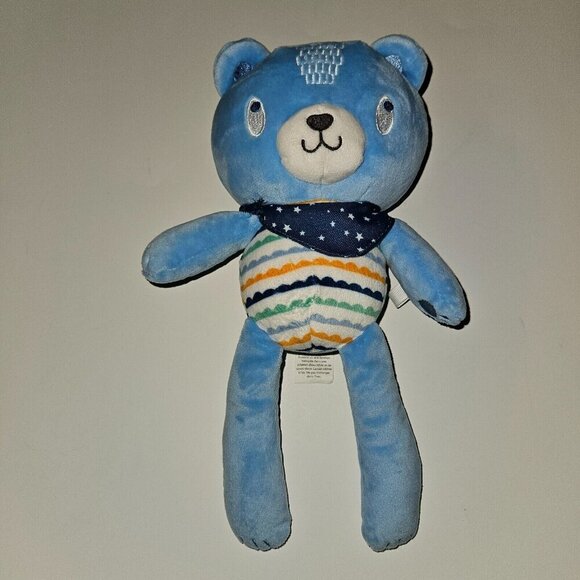 Stepping Stones Blue Teddy Bear Plush 12" Lovey Stuffed Animal Toy - Picture 1 of 9